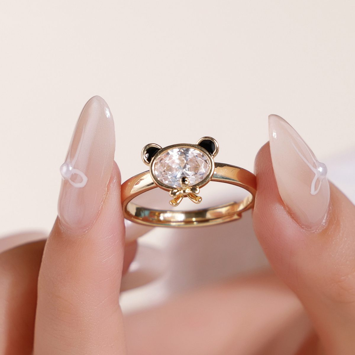 Cartoon Teddy Bear Cute Ring, Dual Color Options
